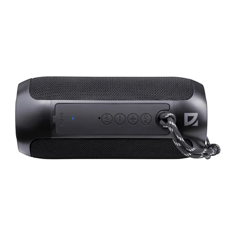 Defender S100 5W must Bluetooth 5.3 kaasaskantav kõlar LED-valgustuse ja sisseehitatud mikrofoniga, 157x72x70 mm, 5-tunnine aku kestus