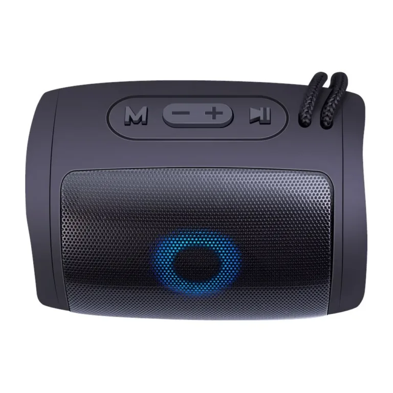 Defender S200 5W must Bluetooth 5.3 LED-valgustusega kaasaskantav kõlar, aku kestab kuni 10 tundi, sisseehitatud mikrofon