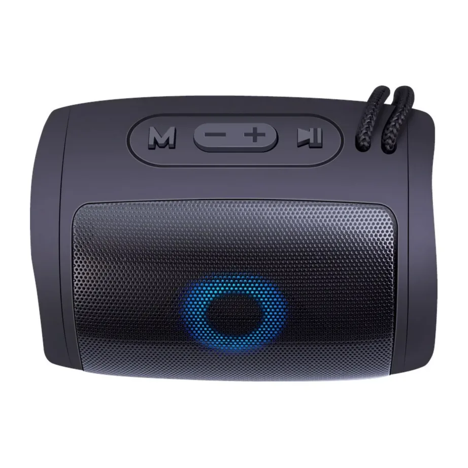 Defender S200 5W must Bluetooth 5.3 LED-valgustusega kaasaskantav kõlar, aku kestab kuni 10 tundi, sisseehitatud mikrofon – 7