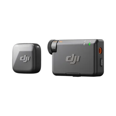 DJI Mic Mini 1 TX/1 RX juhtmevaba mikrofonikomplekt 400 m ulatuse, 3,5 mm väljundi ja kaamerale kinnitatava vastuvõtjaga