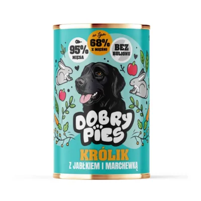 Dobry Pies Rabbit with Apple & Carrot 400 g hüpoallergeenne märgtoit täiskasvanud koertele