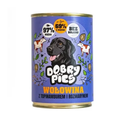 Dobry Pies veiseliha, maapirni ja rosmariiniga märgtoit tundliku seedimisega täiskasvanud koertele 400 g