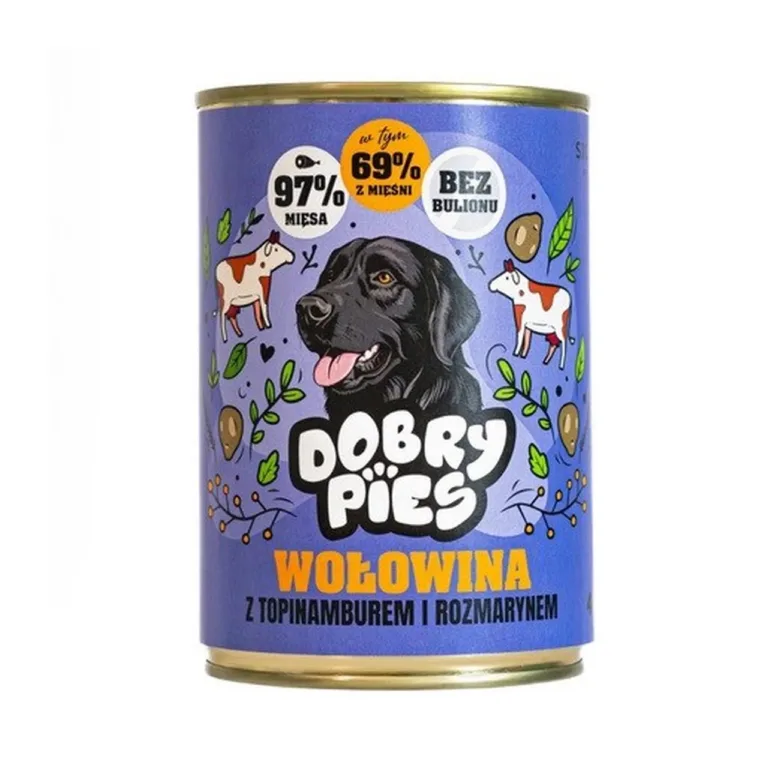 Dobry Pies veiseliha, maapirni ja rosmariiniga märgtoit tundliku seedimisega täiskasvanud koertele 400 g