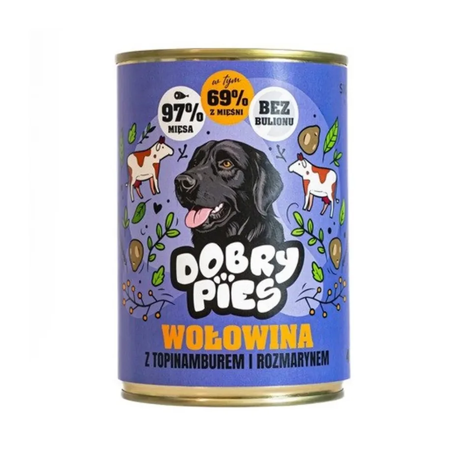 Dobry Pies veiseliha, maapirni ja rosmariiniga märgtoit tundliku seedimisega täiskasvanud koertele 400 g