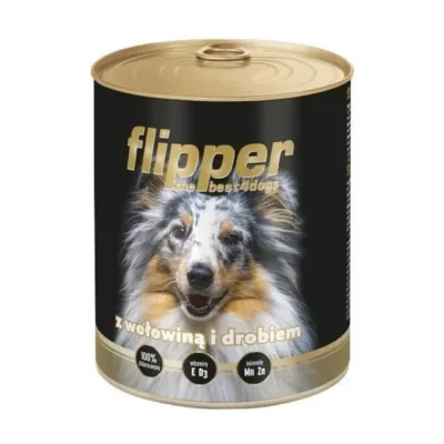 Dolina Noteci Flipper 400 g veise- ja linnulihaga konserv märgtoit täiskasvanud koertele