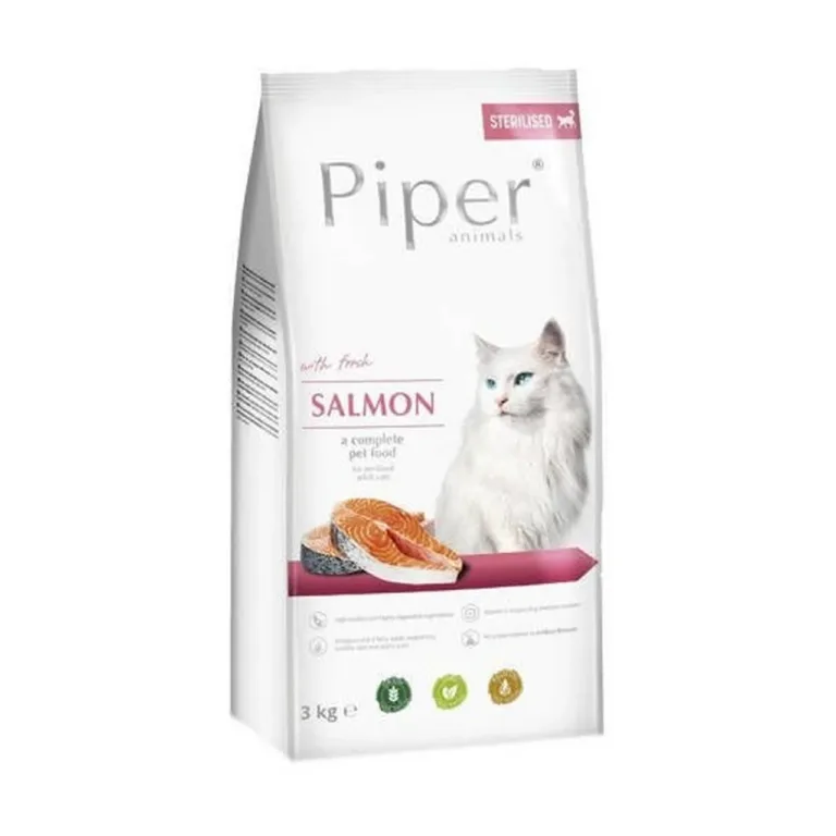 DOLINA NOTECI Piper 3 kg lõhe kuivtoit täiskasvanud kassidele, gluteenivaba