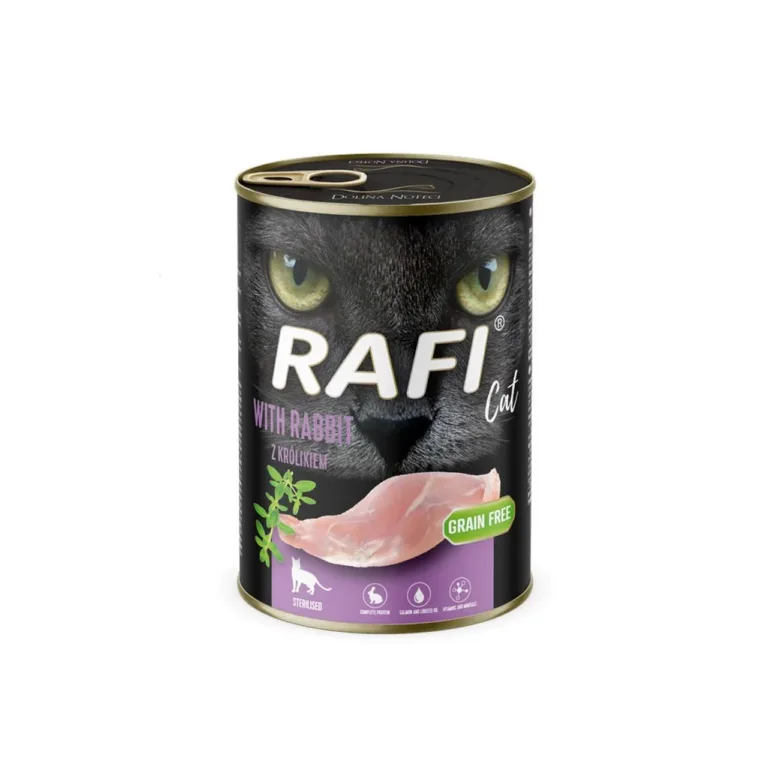 DOLINA NOTECI Rafi Cat Adult küülikuga 400 g teraviljavaba täistoit steriliseeritud täiskasvanud kassile