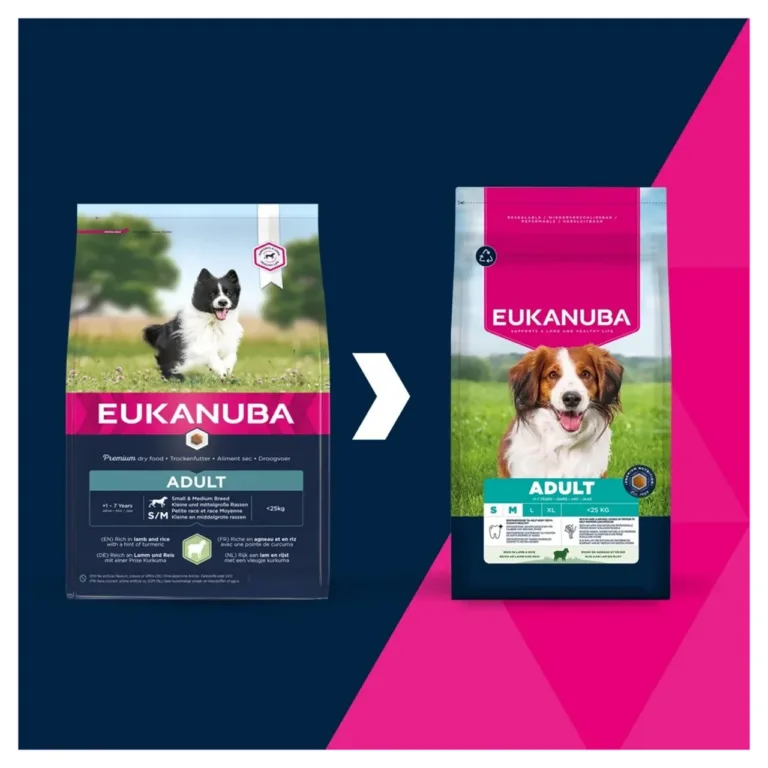 EUKANUBA Adult Lamb & Rice 12 kg kuivtoit väikest ja keskmist tõugu täiskasvanud koertele
