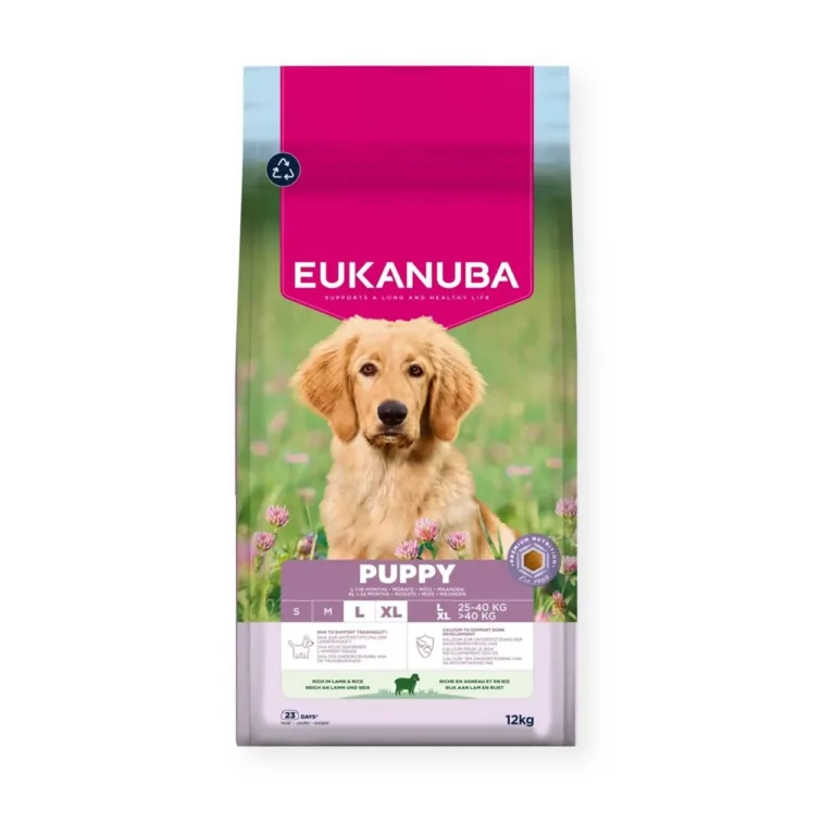 EUKANUBA Puppy Large Breed 12 kg lambaliha ja riisiga kuivtoit kasvuperioodil suurtele koertele