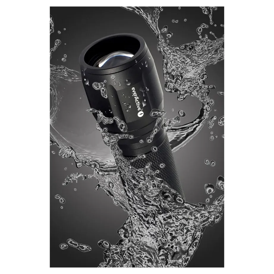 everActive FL-300+ 350 lm punane LED-taskulamp IPX4, alumiinium, 115 mm, 3xAAA – 6