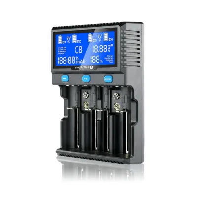 everActive UC-4200 must 4-pesaline AA/AAA akulaadija ekraaniga, 12V, 380 g