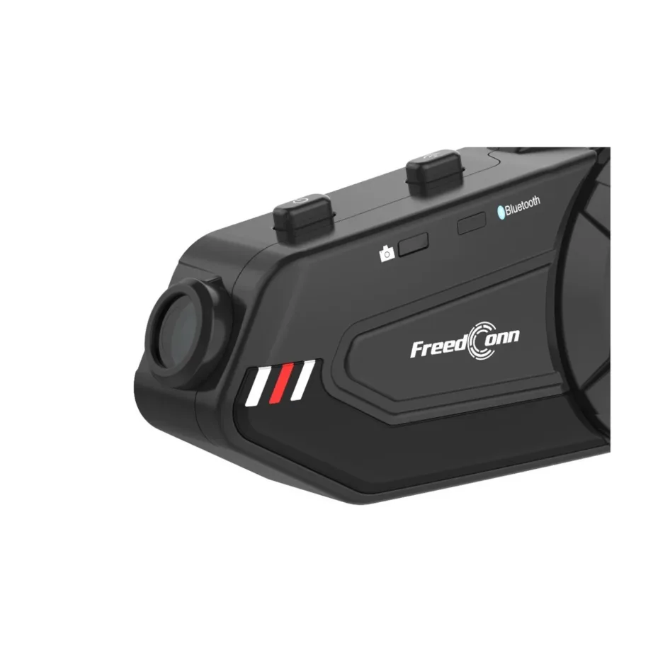 FreedConn R1 PLUS E must 1000 m Bluetooth 5.0 mootorratta kiivri intercom IP65, Full HD kaamera, FM-raadio, 30h aku, WiFi – 3