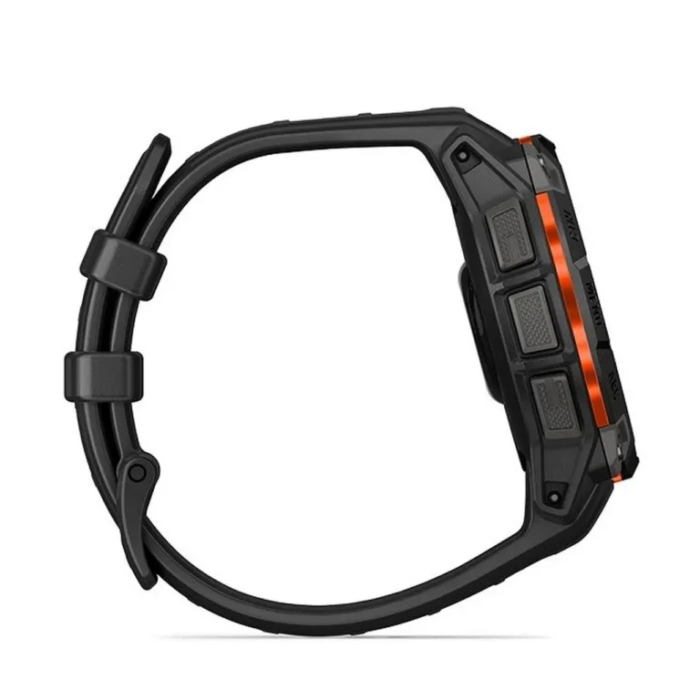 Garmin Instinct 3 Solar 45 mm musta silikoonrihmaga vastupidav GPS-nutikell, 10 ATM veekindlus, 672 h aku, pulsi- ja aktiivsusmonitor, iOS/Android