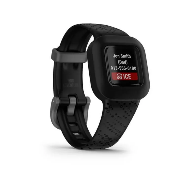 Garmin Vivofit Jr. 3 1,4 cm värviline laste aktiivsusmonitor musta silikoonrihmaga, veekindel, 365-päevase akuga, Bluetoothi tugi, mudel 010-02441-03