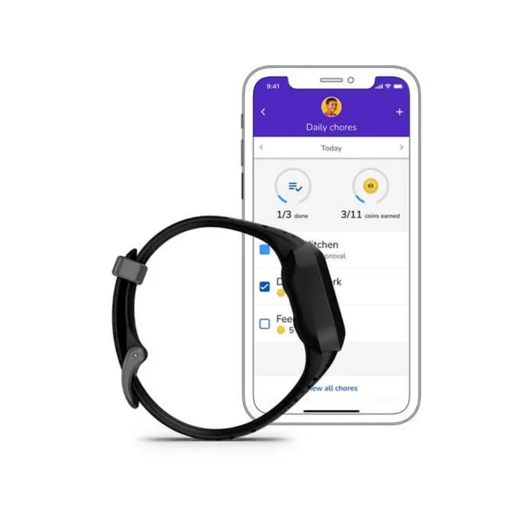 Garmin Vivofit Jr. 3 1,4 cm värviline laste aktiivsusmonitor musta silikoonrihmaga, veekindel, 365-päevase akuga, Bluetoothi tugi, mudel 010-02441-03