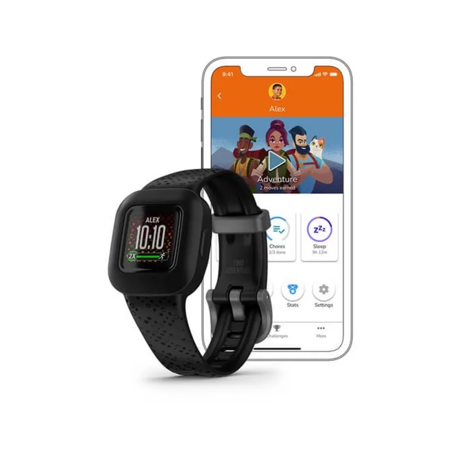 Garmin Vivofit Jr. 3 1,4 cm värviline laste aktiivsusmonitor musta silikoonrihmaga, veekindel, 365-päevase akuga, Bluetoothi tugi, mudel 010-02441-03 – 6