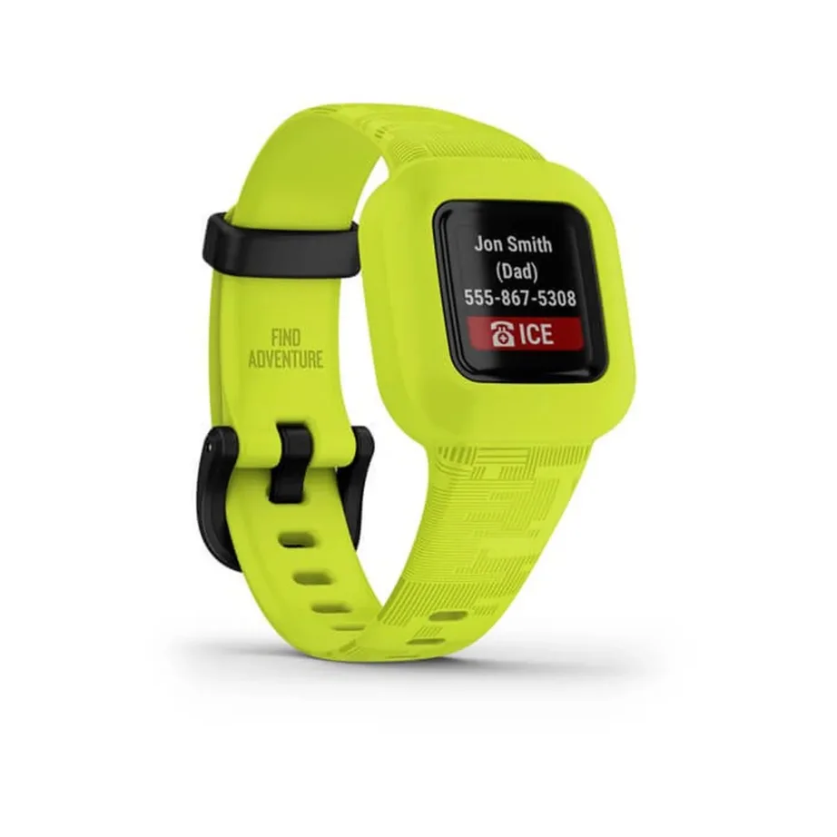 Garmin vivofit jr. 3 130–175 mm roheline silikoonist aktiivsusmonitor lastele, 5 ATM veekindel, MIP-ekraan, mudel 010-02441-00
