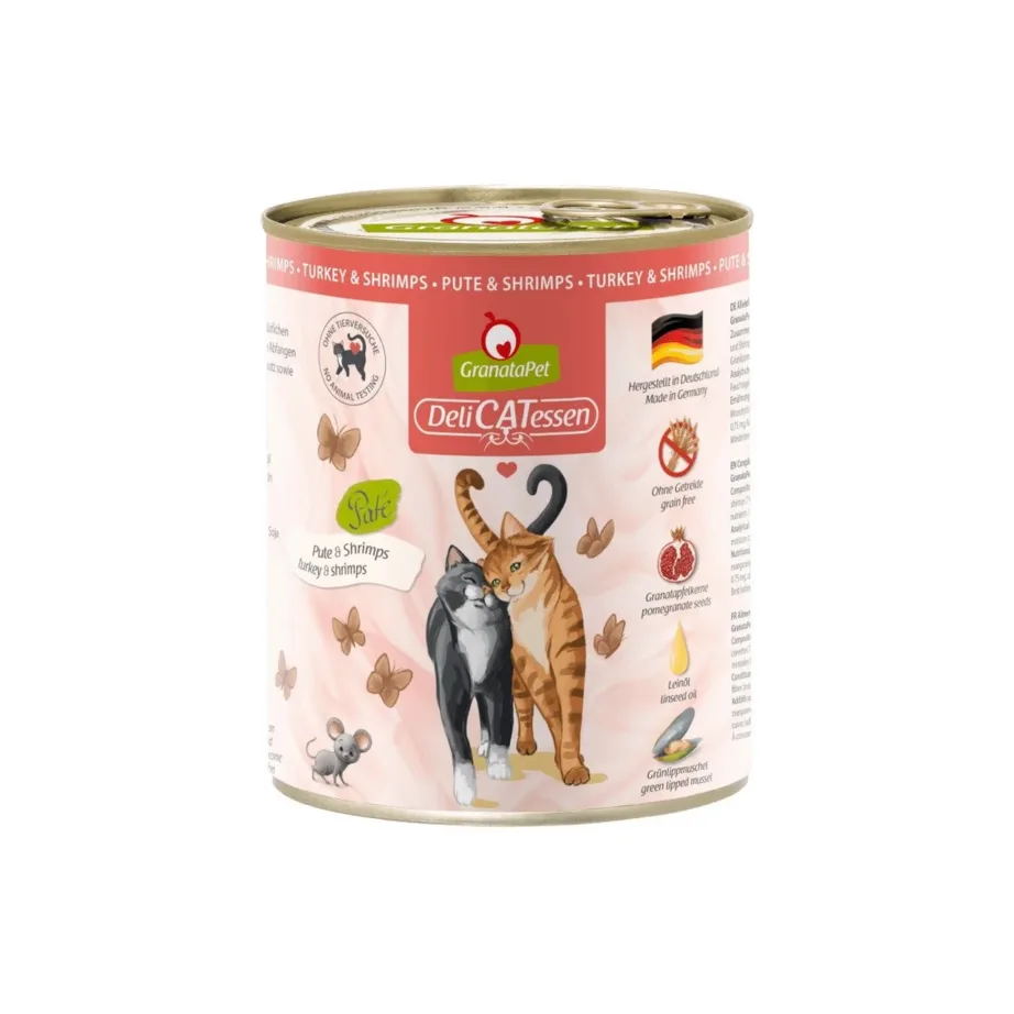 GranataPet DeliCATessen 800g kalkuni ja krevettidega gluteeni- ja teraviljavaba täissööt täiskasvanud kassidele
