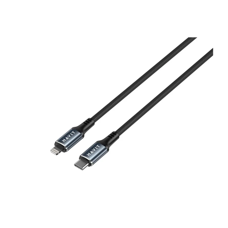 Havit CB6311 1 m must USB-C–Lightning 30 W kiire laadimiskaabel Apple seadmetele – 4