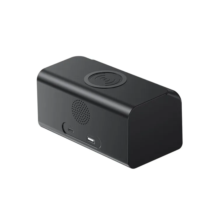 Havit W3041 15 W must 6-ühes juhtmevaba laadija LED-ekraani, äratuskella ja termomeetriga (155x95x87 mm, ABS, 2 USB-porti)