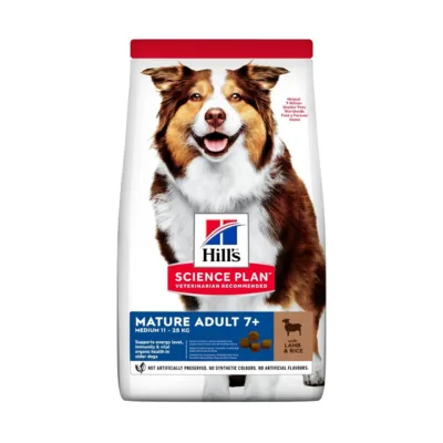 Hill's Science Plan Mature Adult Medium Lamb & Rice 14 kg kuivtoit keskmist tõugu eakale koerale südame ja neerude toetuseks