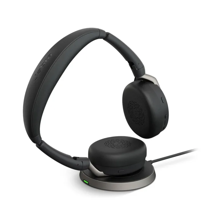 Jabra Evolve2 65 Flex 136 g must binauraalne juhtmevaba peakomplekt USB-A/USB-C, kokkupandav, hübriidse mürasummutusega, 32 h aku, juhtmevaba laadimine, kontorisse/kõnekeskusesse