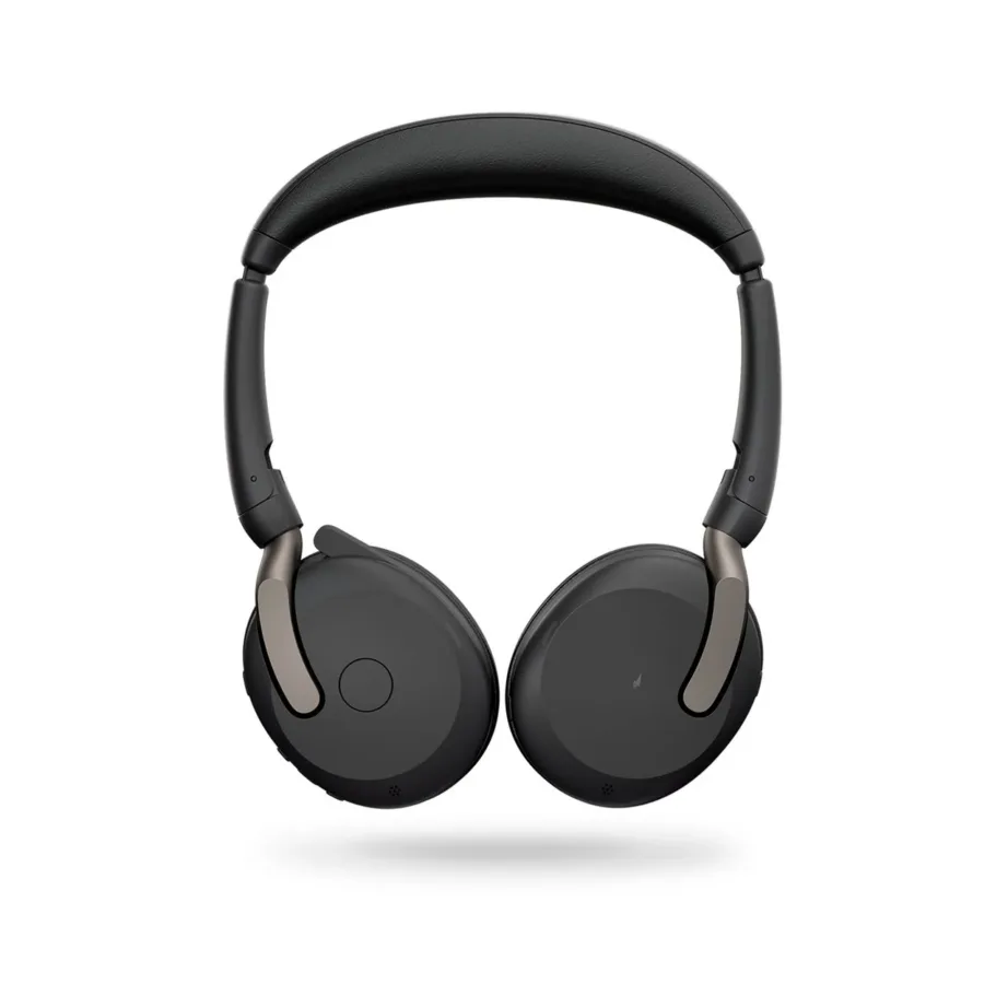 Jabra Evolve2 65 Flex 26699-989-999 must juhtmevaba kokkupandav binauraalne kontoripeakomplekt USB-A/USB-C, Bluetooth 5.2, ANC, 32 tundi aku, Link 380a vastuvõtjaga – 3