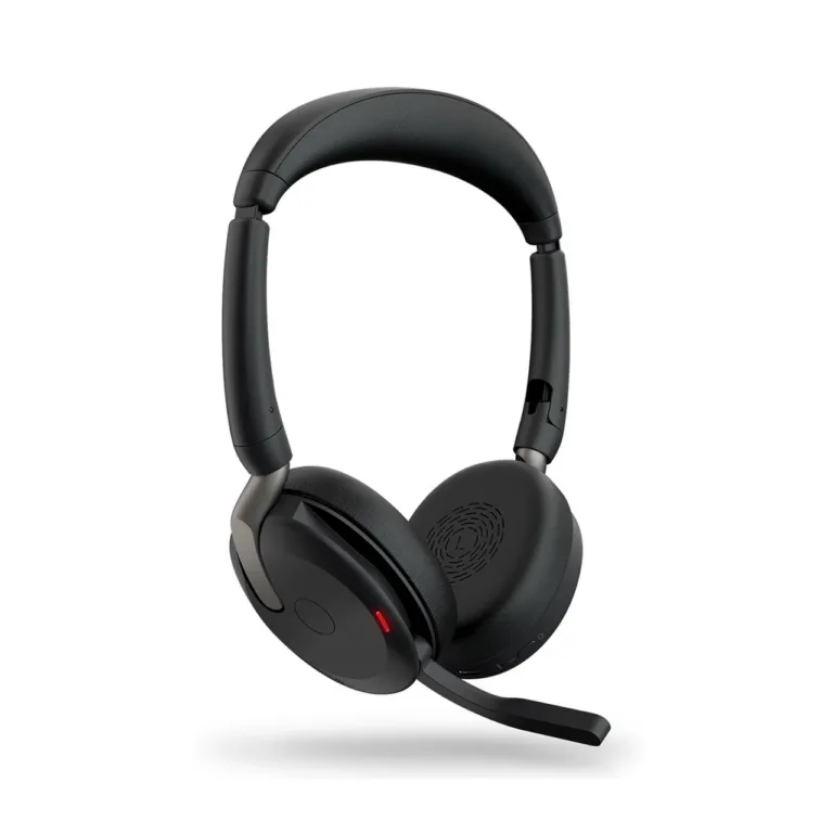 Jabra Evolve2 65 Flex 26699-989-999 must juhtmevaba kokkupandav binauraalne kontoripeakomplekt USB-A/USB-C, Bluetooth 5.2, ANC, 32 tundi aku, Link 380a vastuvõtjaga
