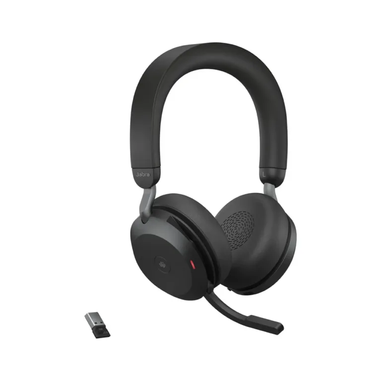 Jabra Evolve2 75 145x190x67 mm must binauraalne juhtmevaba USB-A peakomplekt ANC ja MS Teamsi sertifikaadiga kontorisse