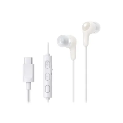 JVC HA-FR9UCWU USB-C valged juhtmega in-ear kõrvaklapid mikrofoniga, 1,2 m, muusika ja kõnede jaoks