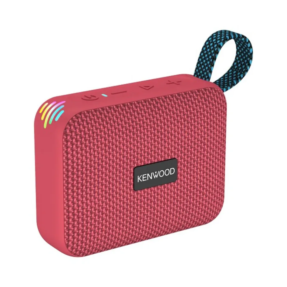 Kenwood AS-60BT-V 5W punane veekindel kaasaskantav mono Bluetooth-kõlar LED-valgusega ja microSD toega – 7