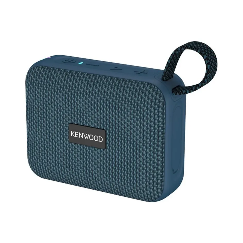 Kenwood AS-60BTA sinine 5W veekindel mono kaasaskantav Bluetooth-kõlar LED-valgustusega, 8,5-tunnise akuga, USB-C ja MicroSD toega – 4