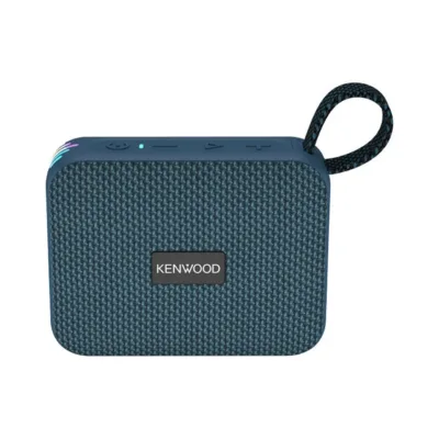 Kenwood AS-60BTA sinine 5W veekindel mono kaasaskantav Bluetooth-kõlar LED-valgustusega, 8,5-tunnise akuga, USB-C ja MicroSD toega