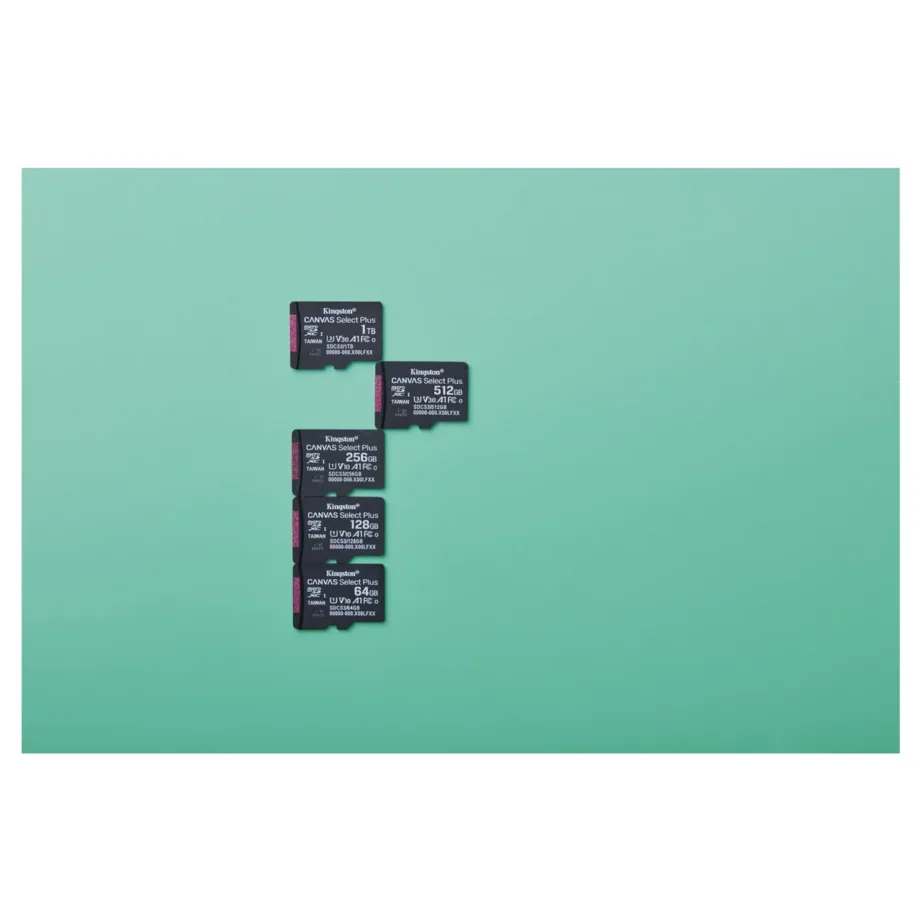 Kingston Canvas Select Plus Gen3 SDCS3/1TBSP 1TB microSDXC UHS-I U3 V30 A1 mälukaart 150MB/s must, ilma adapterita – 9