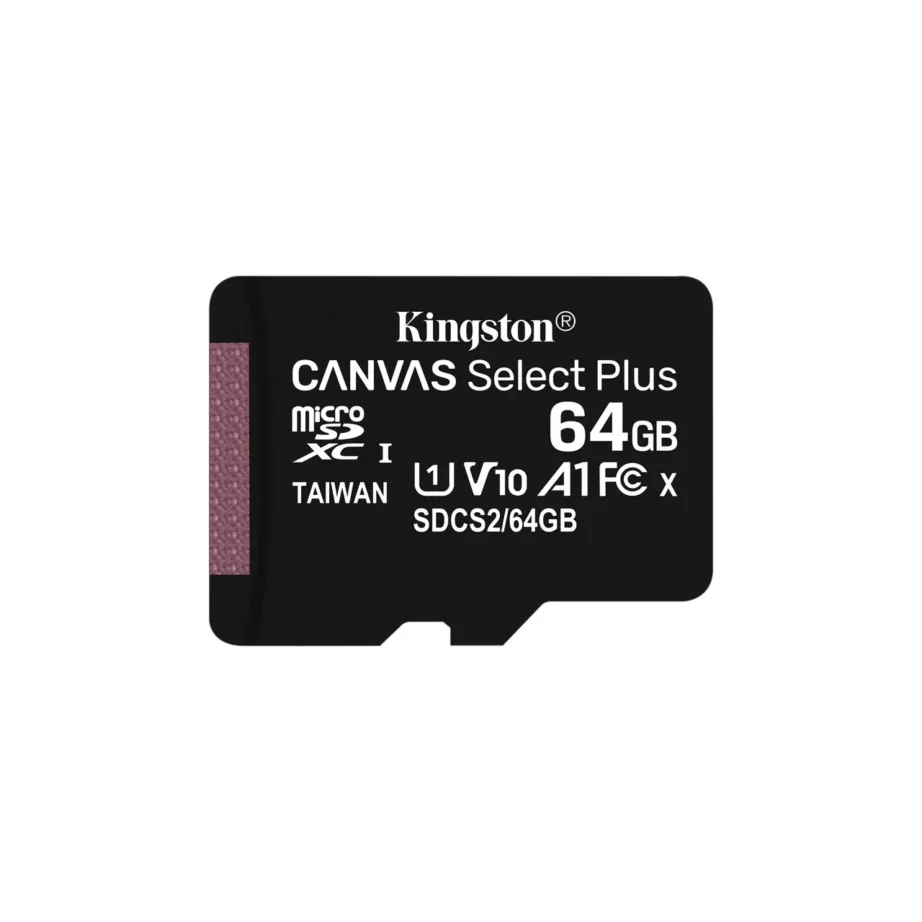 Kingston Canvas Select Plus SDCS2/64GB 64GB microSDXC UHS-I A1 V10 mälukaart 100MB/s SD-adapteriga Android-seadmetele – 3