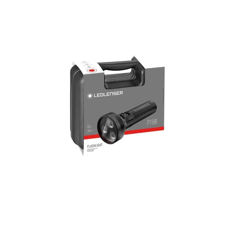 Ledlenser P18R 6500 lm 196 mm must LED-taskulamp IP68 alumiiniumkorpusega, 3x18650 aku, laadimisjaam komplektis