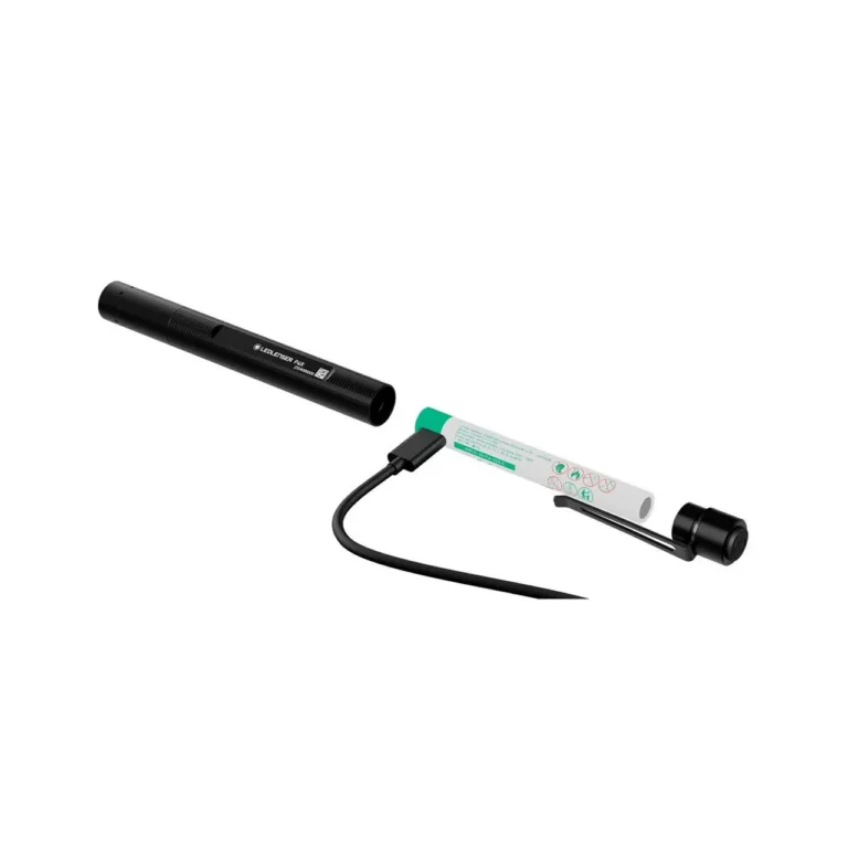 Ledlenser P2R 98 mm must LED pliiats-taskulamp 200 lm, laetav USB-C, IP54