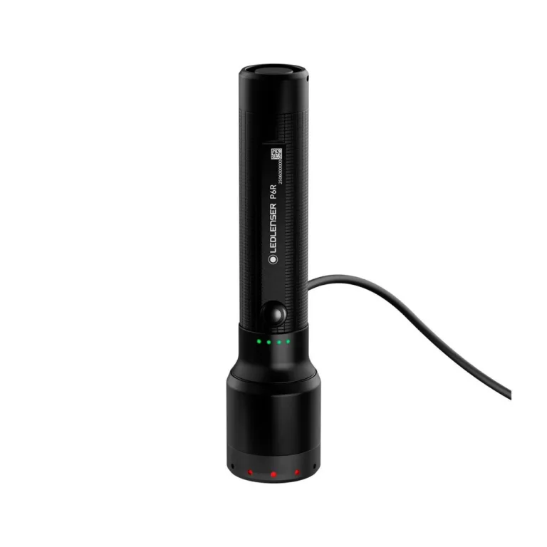 Ledlenser P6R 1200 lm must LED-taskulamp, 320 m valgusvihk, IP68, alumiiniumkorpus, laetav 18650 Li-ion aku