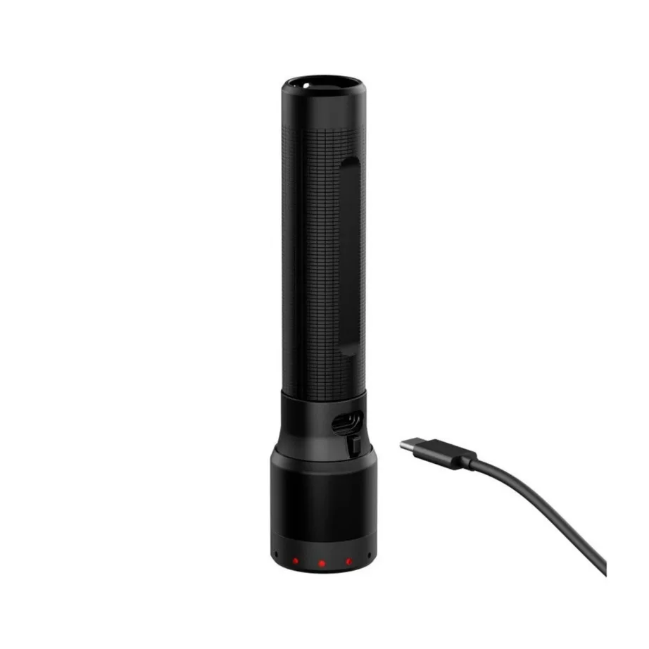 Ledlenser P7R 2000 lm 320 m must alumiiniumist laetav LED-taskulamp IP68, 159 mm – 7