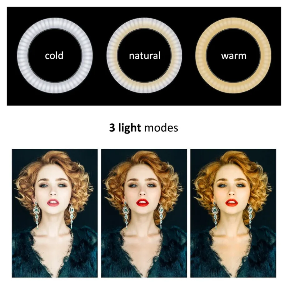 Maclean MCE610 32 cm must LED nutilaualamp, 12W, 160 LED-i, statiiviga, USB/AC toide, neutraalne ja soe valge valgus, kaasaskantav – 2