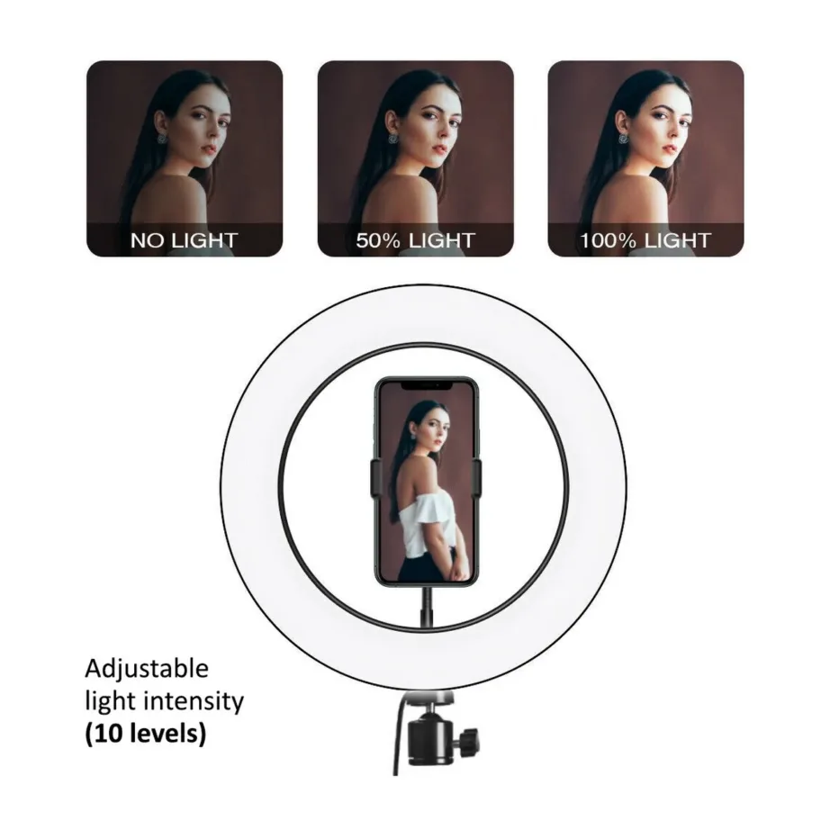 Maclean MCE610 32 cm must LED nutilaualamp, 12W, 160 LED-i, statiiviga, USB/AC toide, neutraalne ja soe valge valgus, kaasaskantav – 4