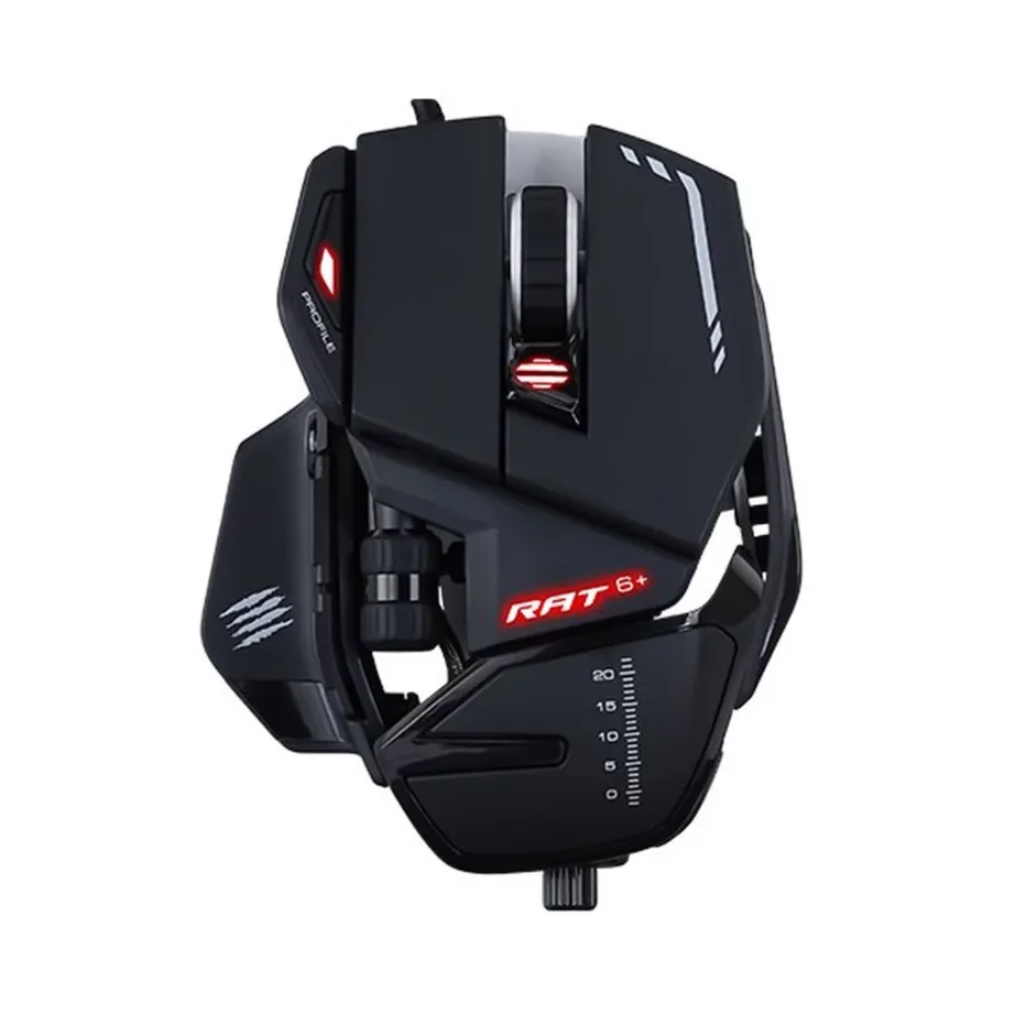 Mad Catz R.A.T. 6+ MR04DCINBL000-0 12000 DPI optiline mängurihiir USB, 11 nuppu, must, LED-valgustus, paremakäelisele