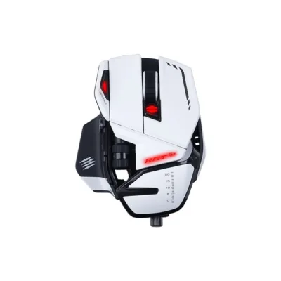 Mad Catz R.A.T. 6+ MR04DCINWH000-0 valge 12000 DPI optiline mängurihiir paremakäelistele, 11 programmeeritavat nuppu, RGB-valgustus, USB-kaabel, 119x88x39 mm
