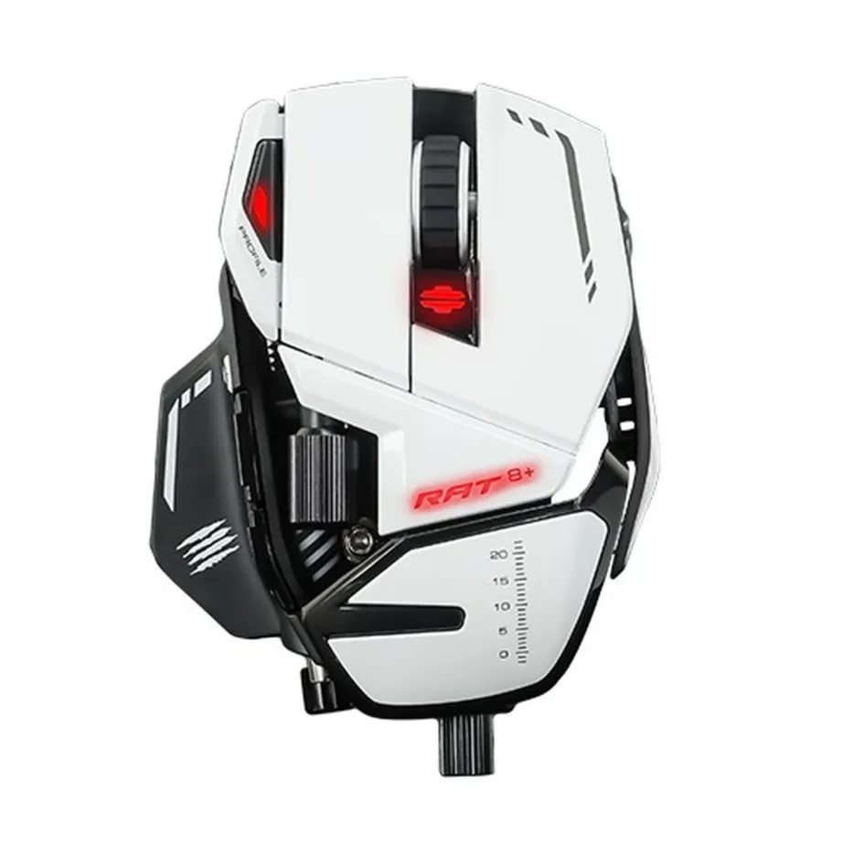 Mad Catz R.A.T. 8+ valge USB Type-A optiline 16000 DPI paremakäeline mängurihiir, 11 nuppu