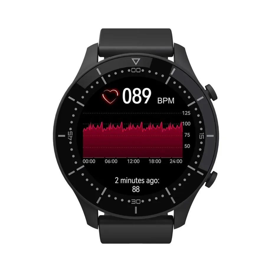 Media-Tech ACTIVEBAND GENUA MT870 must 1,3″ IPS nutikell, pulsi- ja vererõhumõõtmine, veekindel, Bluetooth 5.0, terasrihm, Android/iOS, aku kestvus kuni 144 h – 2