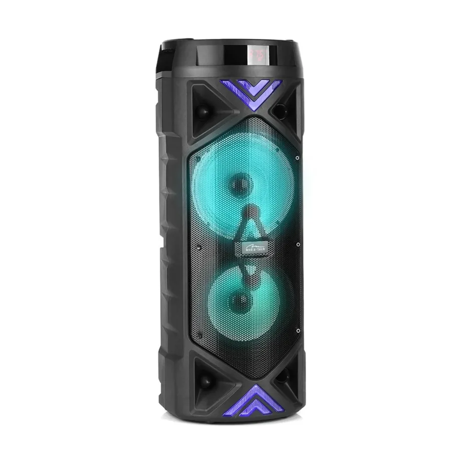 Media-Tech MT3182 FUNBOX KEG PRO 50W Bluetooth 5.0 kaasaskantav kõlar FM-raadio ja mikrofoniga, must, 228x228x572 mm, akutoitel – 11