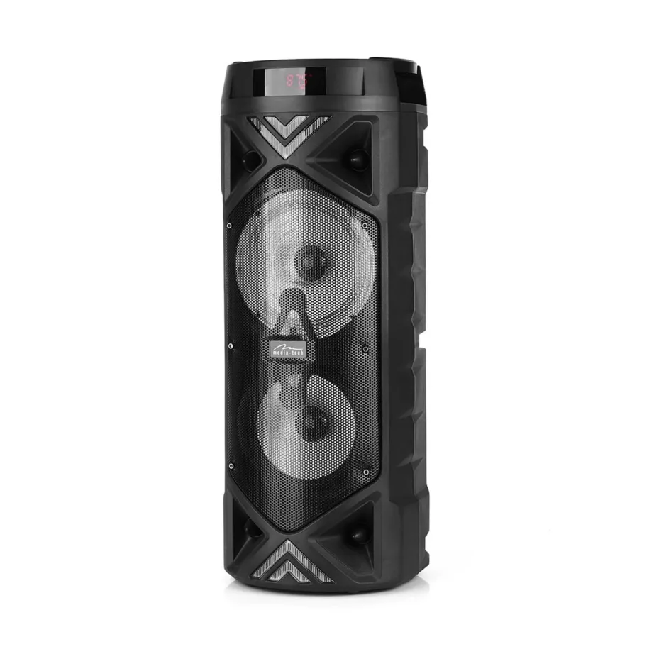 Media-Tech MT3182 FUNBOX KEG PRO 50W Bluetooth 5.0 kaasaskantav kõlar FM-raadio ja mikrofoniga, must, 228x228x572 mm, akutoitel – 3