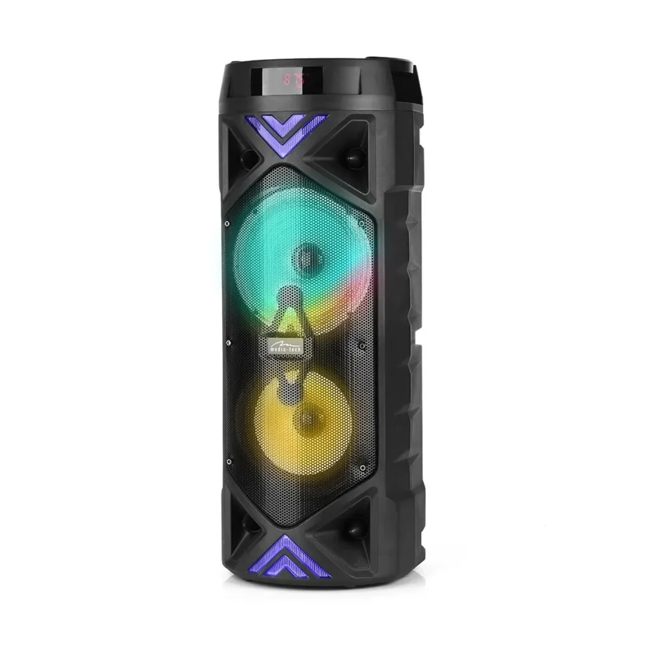 Media-Tech MT3182 FUNBOX KEG PRO 50W Bluetooth 5.0 kaasaskantav kõlar FM-raadio ja mikrofoniga, must, 228x228x572 mm, akutoitel – 4
