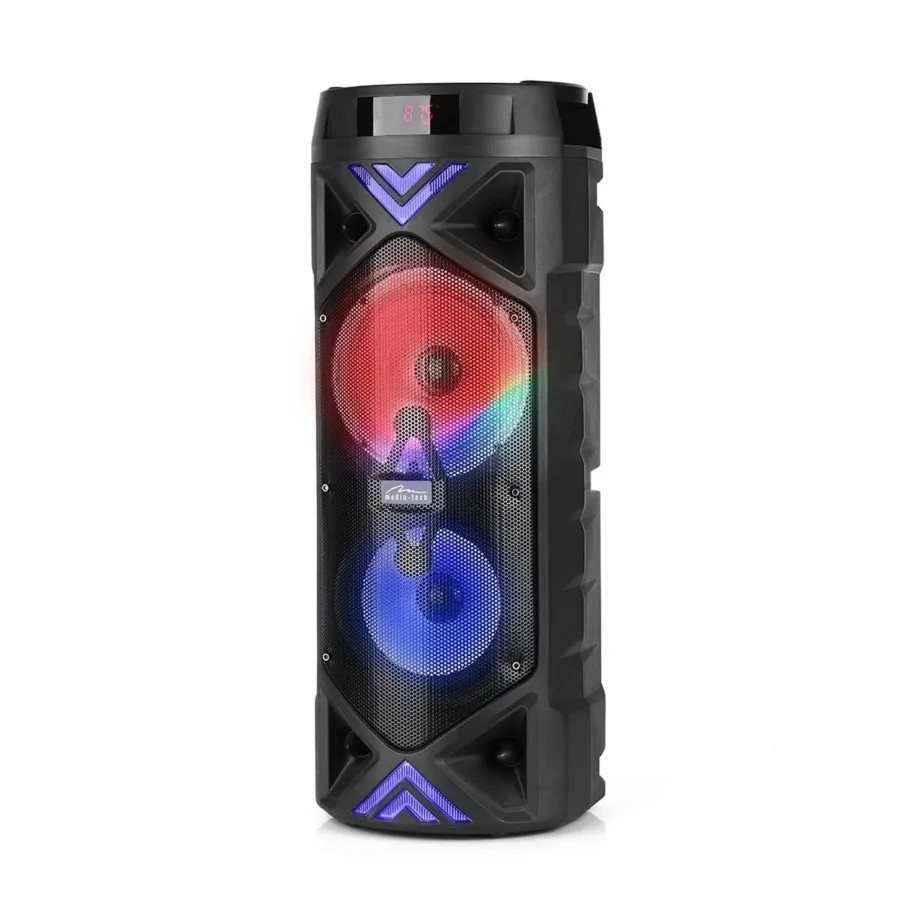 Media-Tech MT3182 FUNBOX KEG PRO 50W Bluetooth 5.0 kaasaskantav kõlar FM-raadio ja mikrofoniga, must, 228x228x572 mm, akutoitel – 5