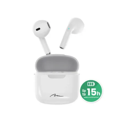 Media-Tech R-PHONES TWS MT3589W juhtmevabad in-ear kõrvaklapid Bluetoothiga, laetava akuga ja kandekarbiga